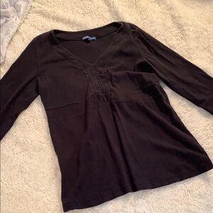 Thyme Maternity Black Fitted Blouse